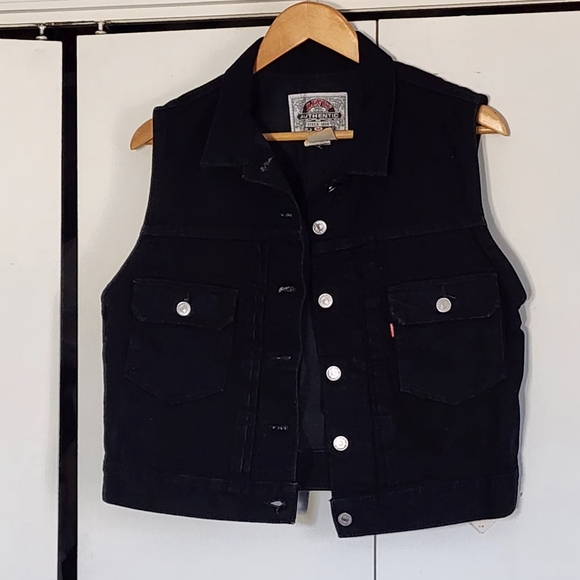 Levi's Black Denim Vest - Picture 1 of 3